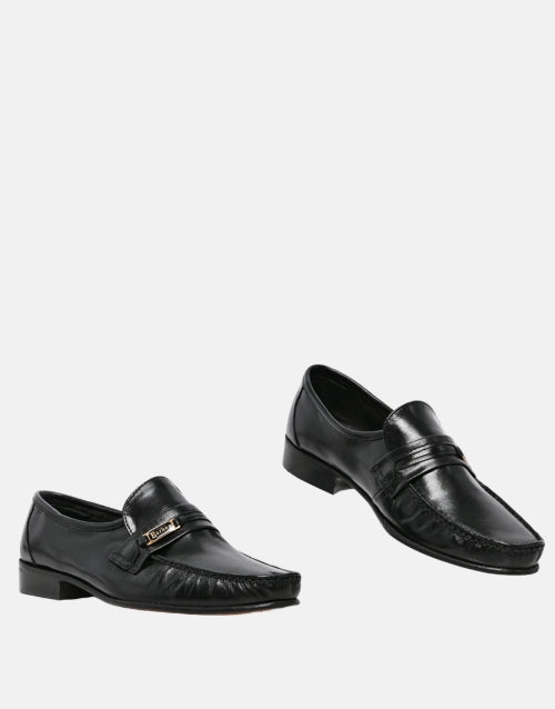 Barker August Black Leather Mocassin