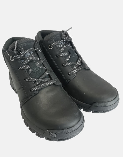 CATERPILLAR Leather Threshold Chukka Black Boot