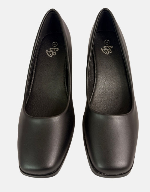 Ladies Carlo Bossi Black Block High Heels