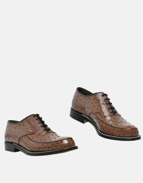 Barker Maxwell Brown Ostrich Leather Shoe