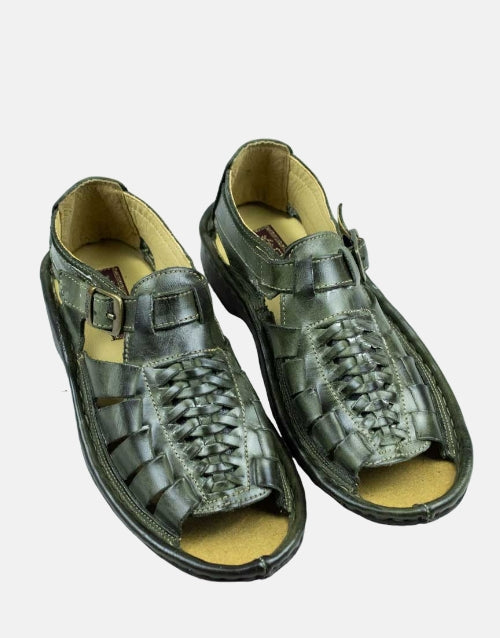 Omega Leather Youths Kgosi  Olive Sandal