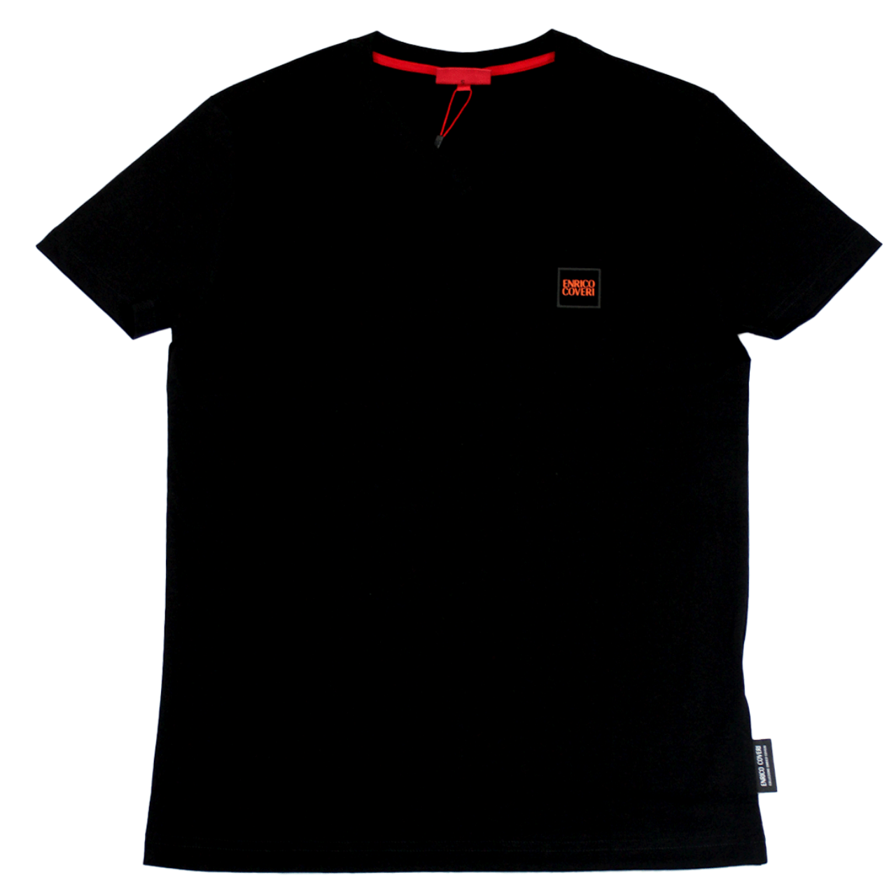 ENRICO COVERI Black Basic V Neck T Shirt