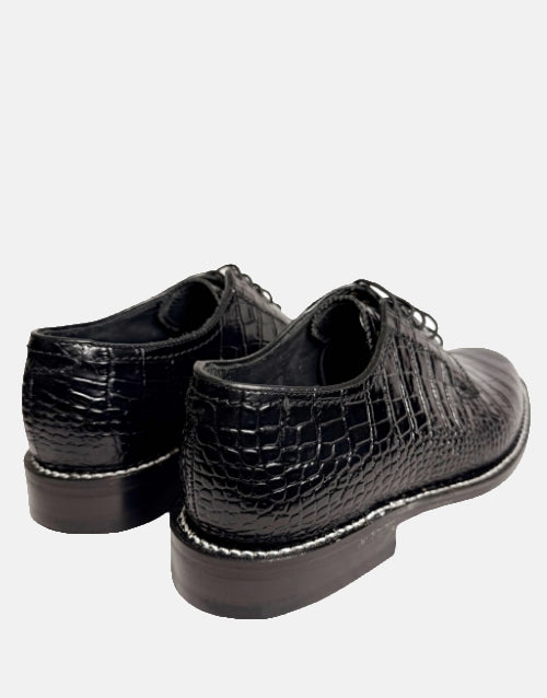 Florsheim Leather Varsity Croc Black Shoe