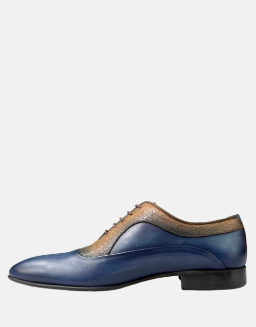 Calvano Formal Mens Two Tone Blue/Brown shoe