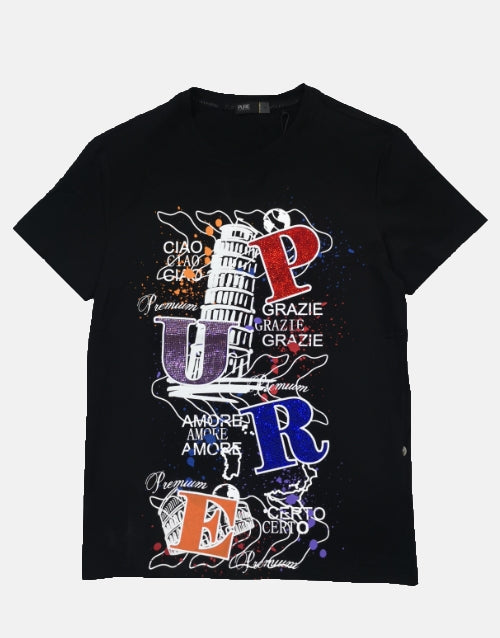 Pure Premium Italian Torre Black T-Shirt