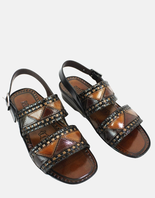Rodrigo Black Multi Leather Sandal
