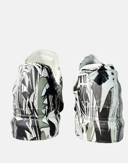 Calvano Black White Graffiti  Fashion Sneaker