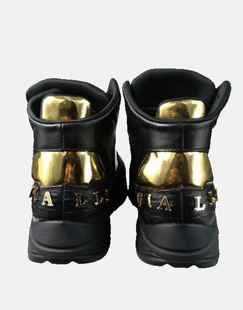 Vialli Matteo Black Gold Mid Sneaker