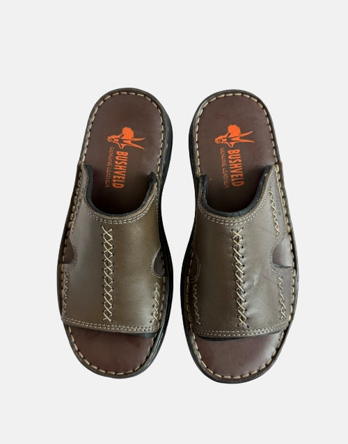 Bushveld Genuine Leather Brown Slide Sandal