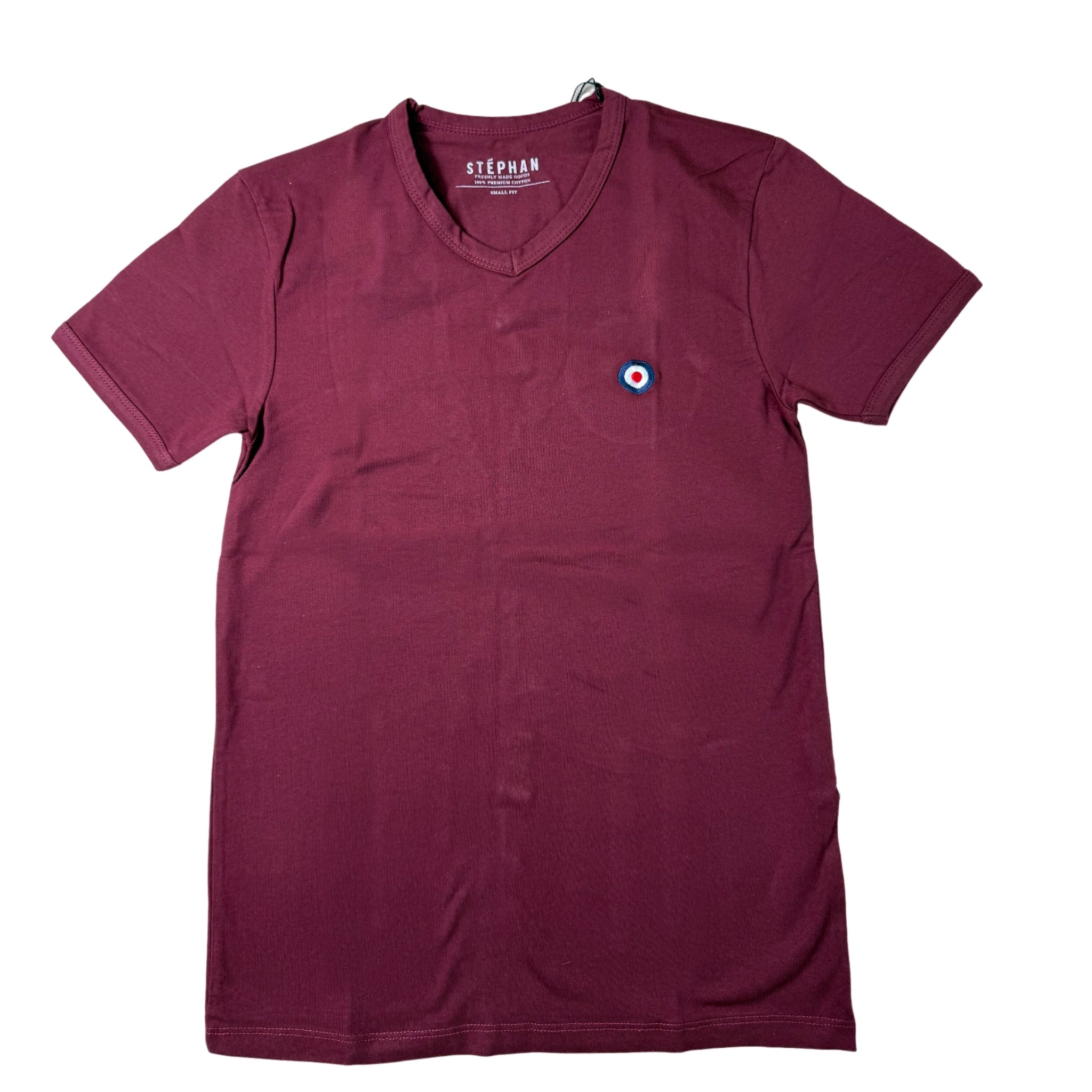 Stephan V Neck Burgundy Tee