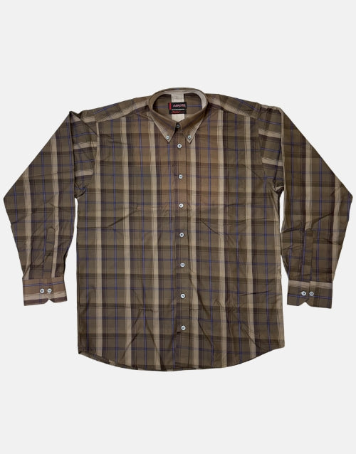 Aero LS Brown Check Shirt