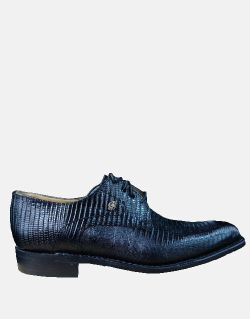 Crockett & Jones Kingston Leather  Black Lizzard Shoe