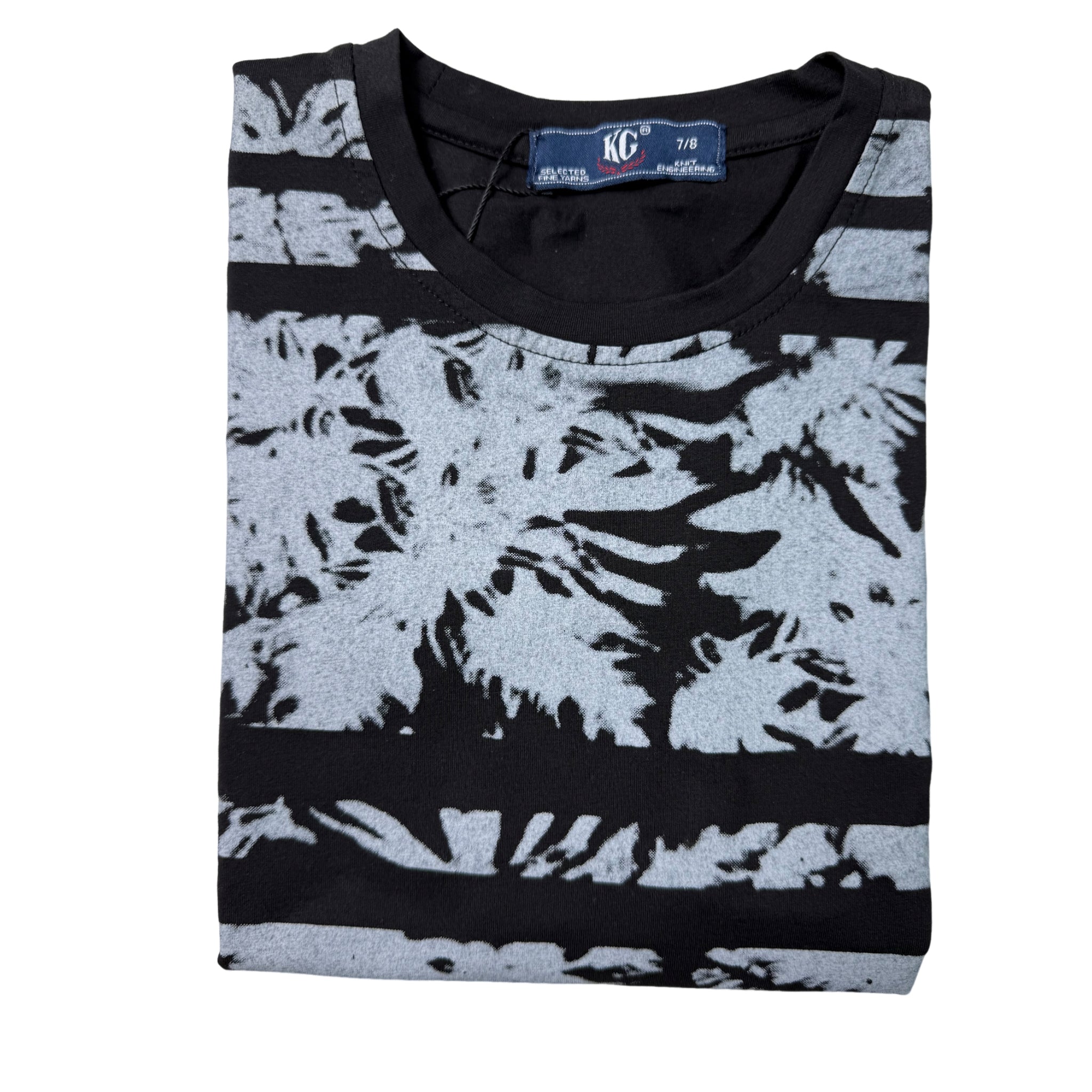 KG 7/8 Years Boys Black/Grey Print Tee