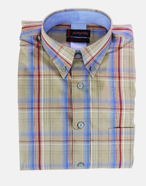 AERO Khaki Check LS Shirt