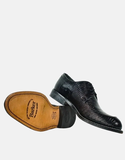 Barker Austin Black Lizard Shoes - Premium Formal Footwear
