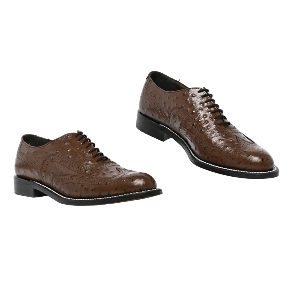 Barker Leather Brown Ostrich Shoe