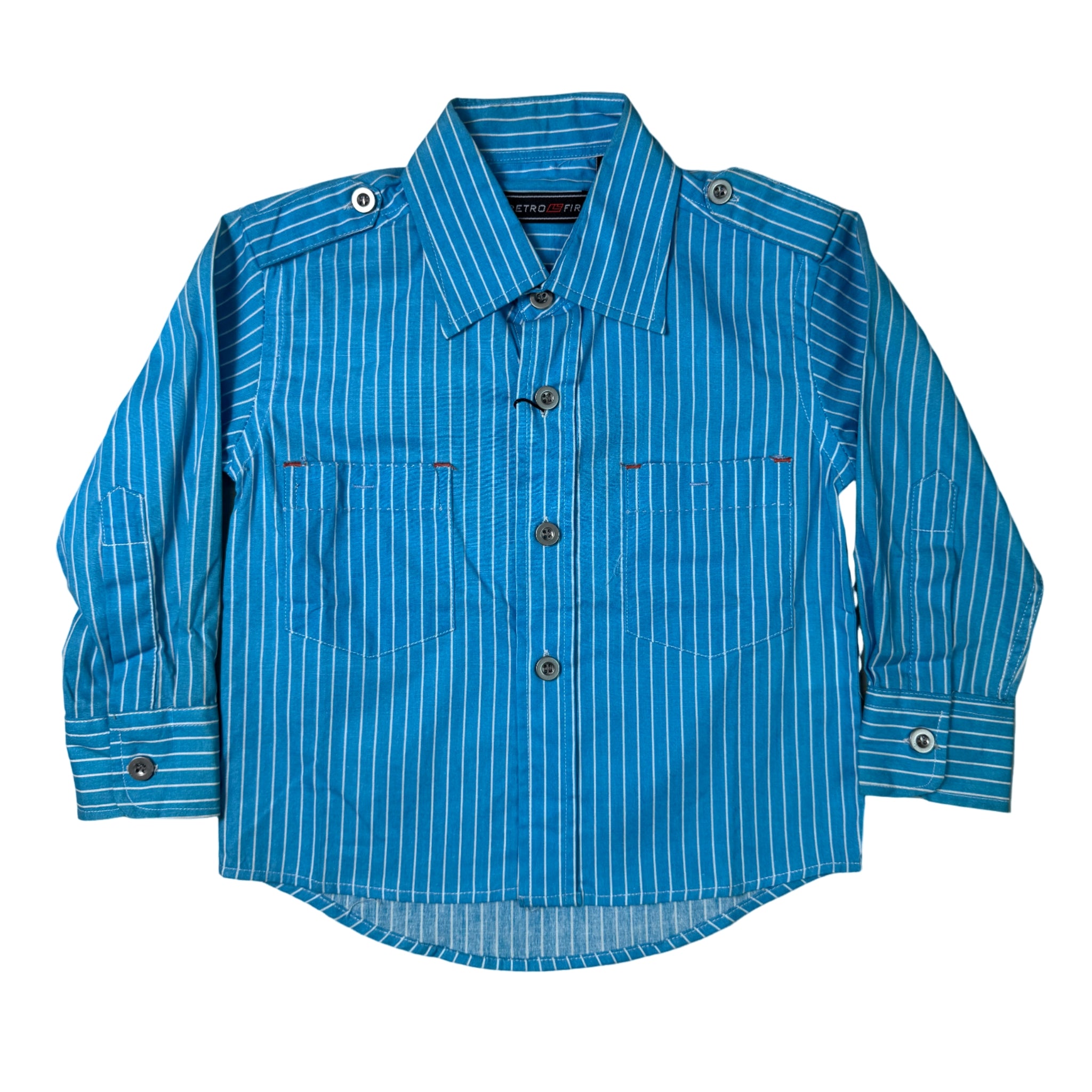Retro Fire Blue 3/4 Years Long Sleeve Shirt