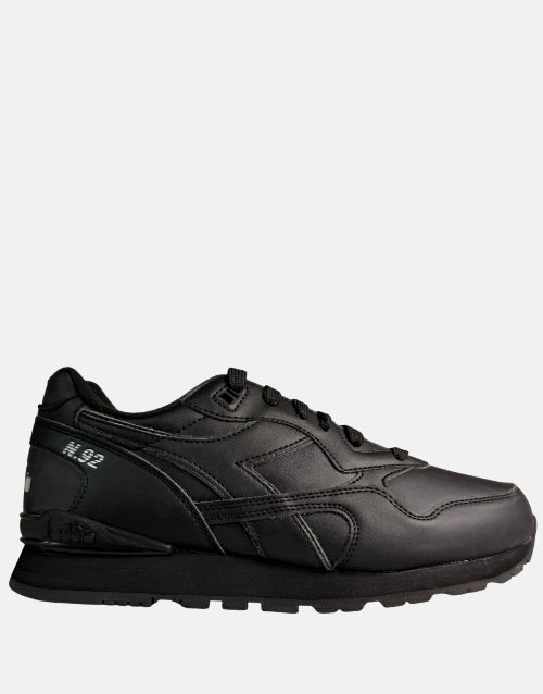 Diadora N92 Black Leather Trainer Sneaker