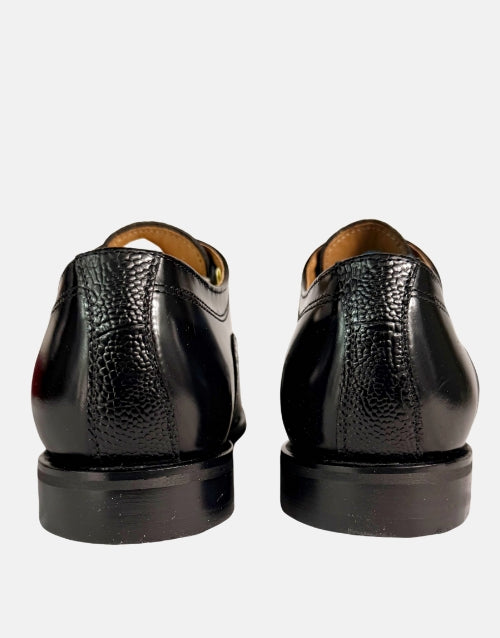 BISHOP Black Oxford Semi Brogue Leather Shoe