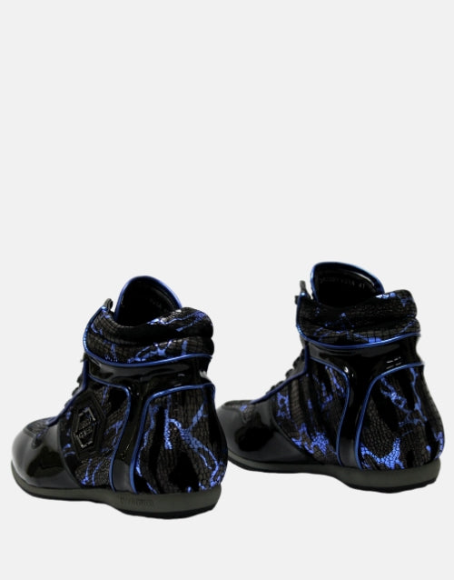 ENRICO COVERI Italian Black Blue Leather  Boot