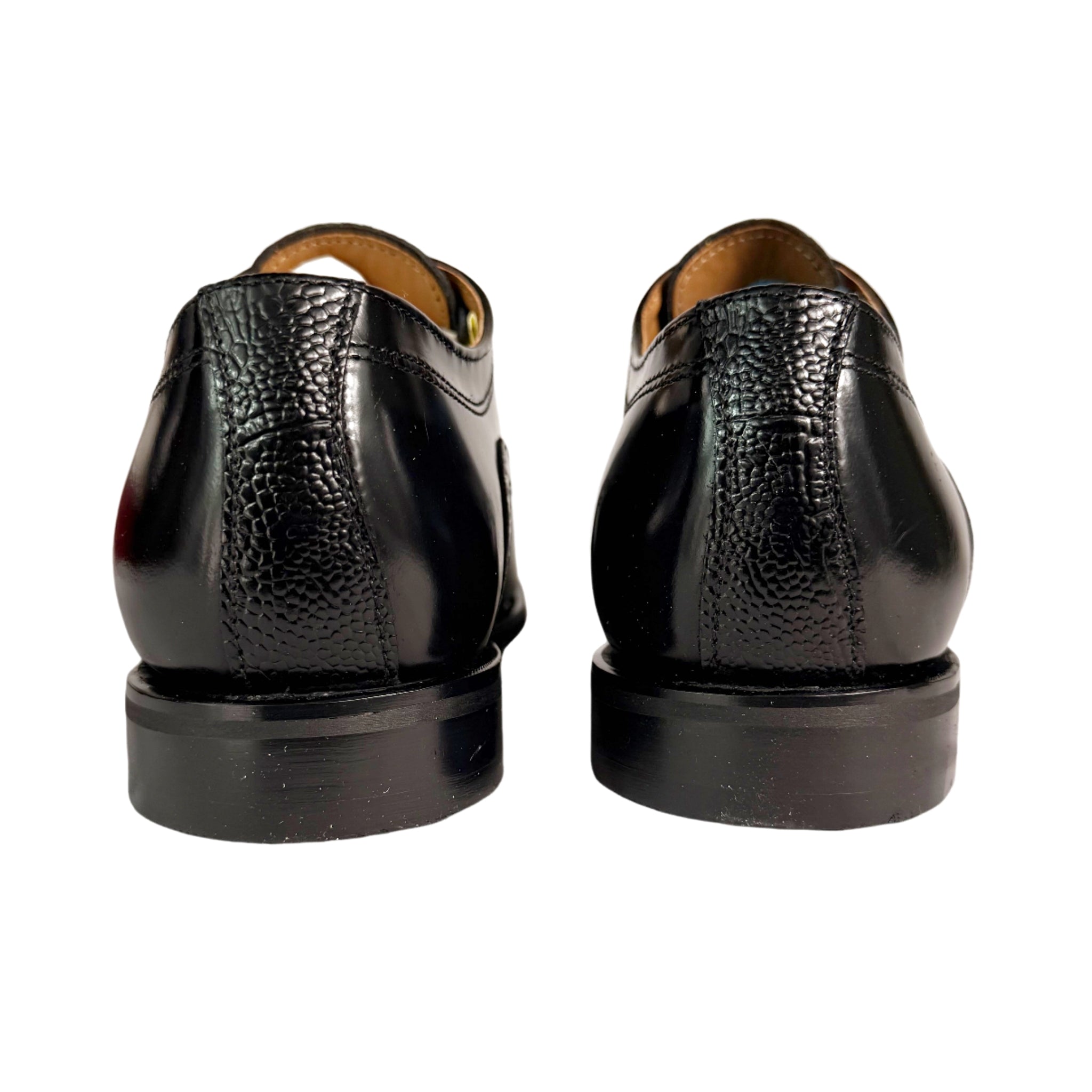 BISHOP Black Oxford Semi Brogue Leather Shoe
