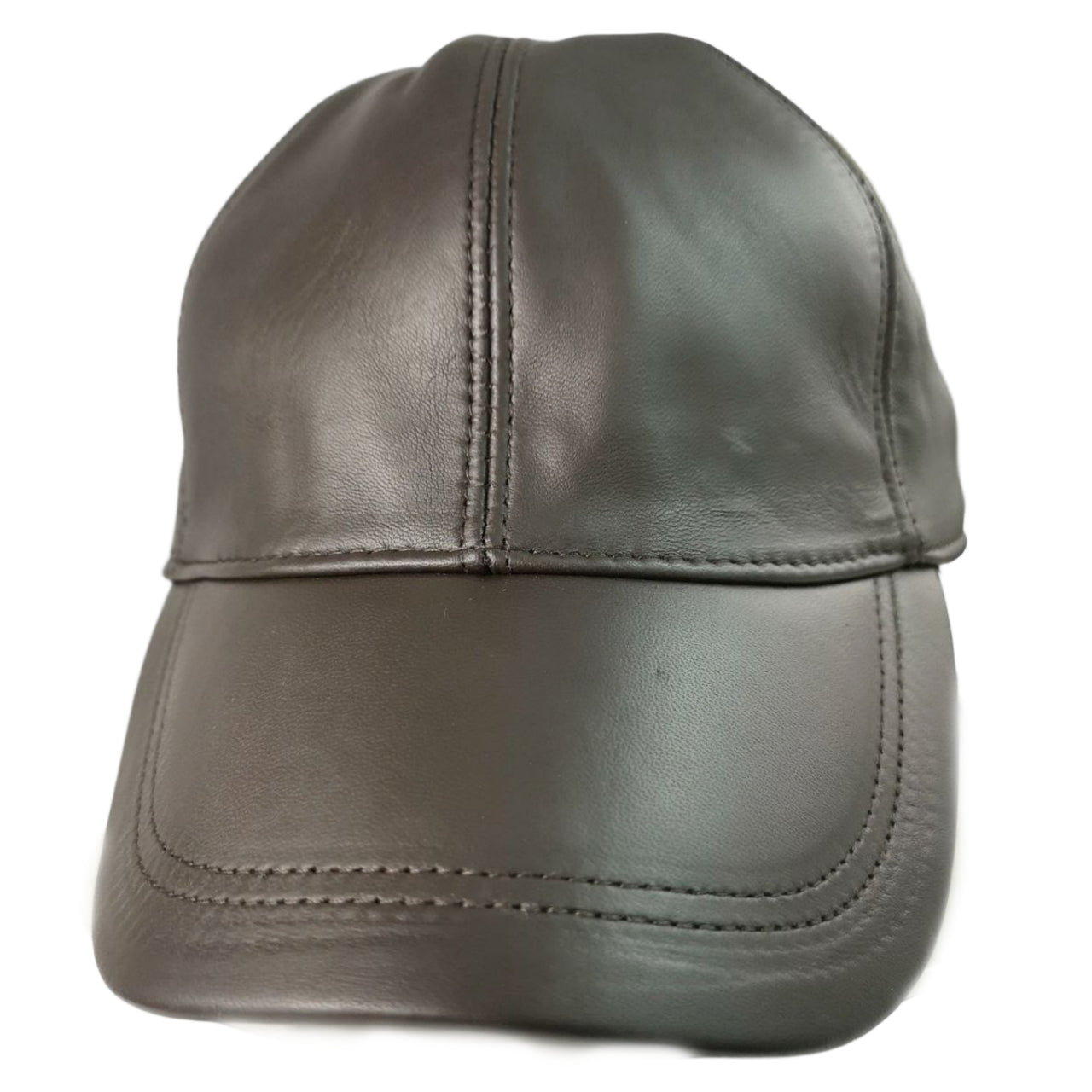 EVANS Brown Genuine Leather Cap