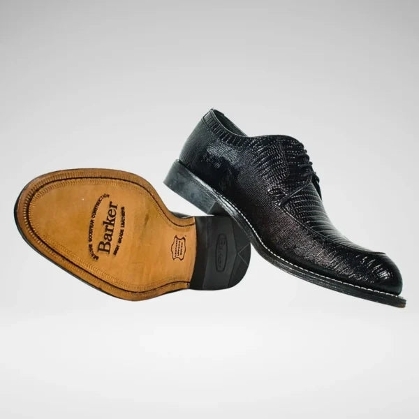 Barker Austin Black Lizard Shoes - Premium Formal Footwear