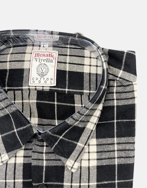 Viyella London Flannel Kensington Black -White LS Shirt