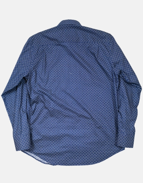 ROSSINI LS Navy Paisley Pattern Shirt