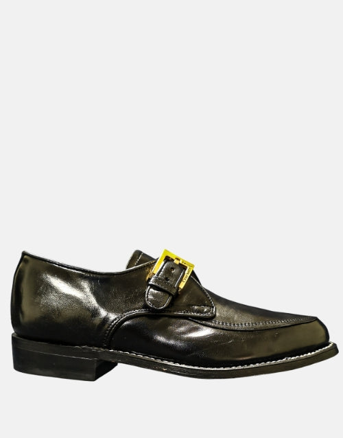 Crockett & Jones Leather Monk Strap Black Shoes