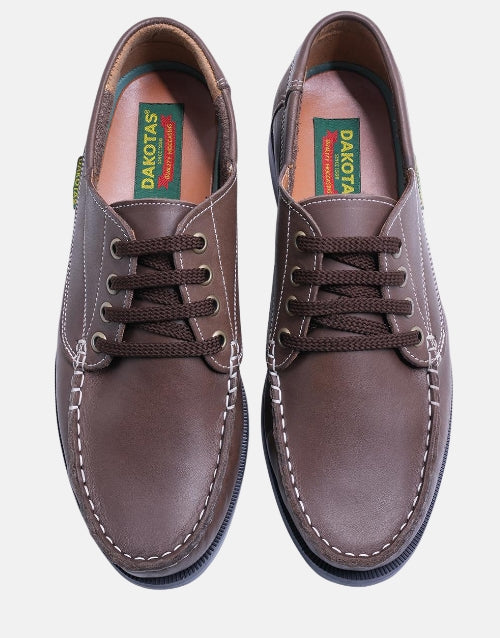 DAKOTA CARSON  Leather CHOC Brown Dockside Boat Shoe