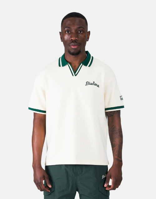 Diadora Ace White Green  Polo Shirt