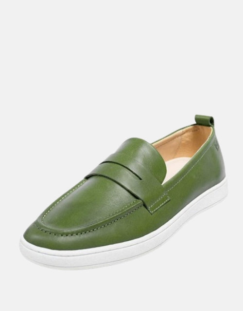 MMS Leather Italian Classic Green Moccasin