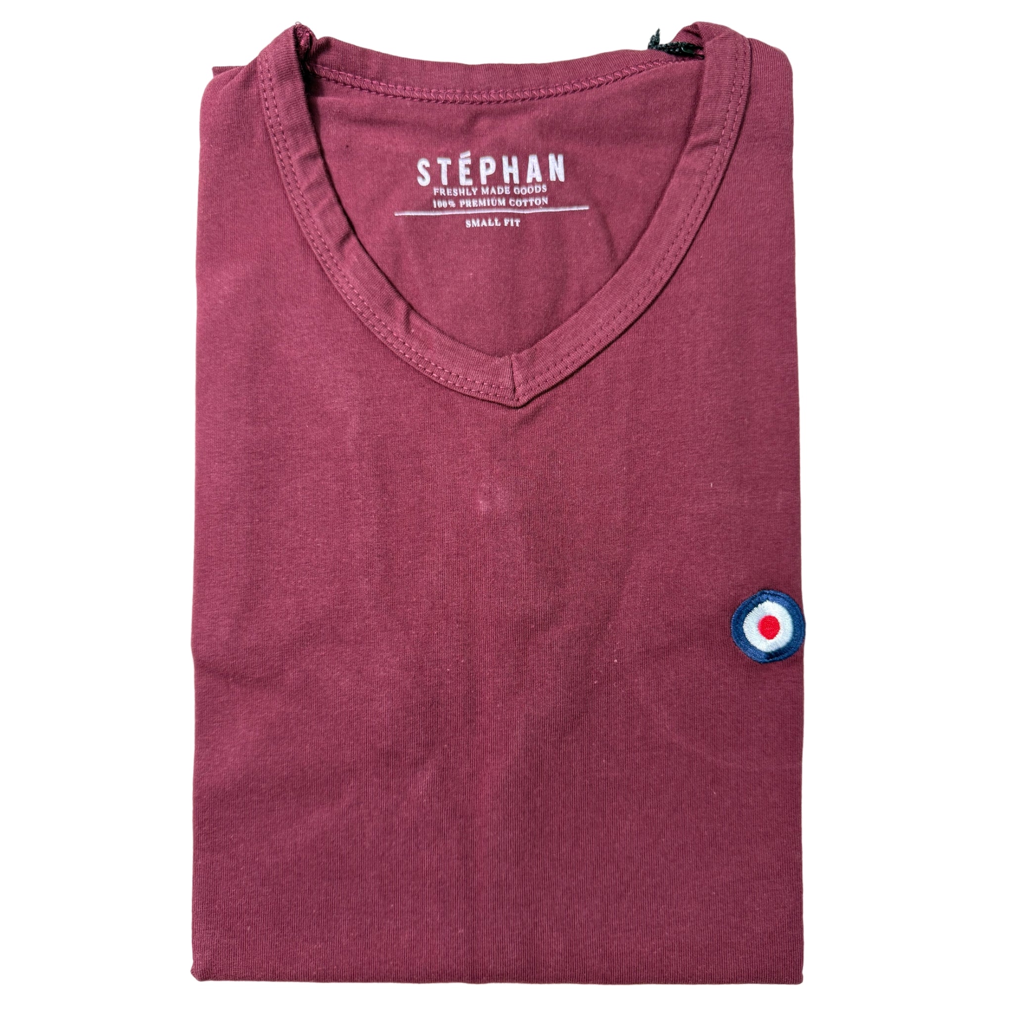 Stephan V Neck Burgundy Tee