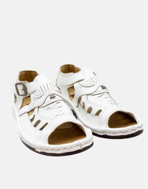 Omega Leather White Java Sandal