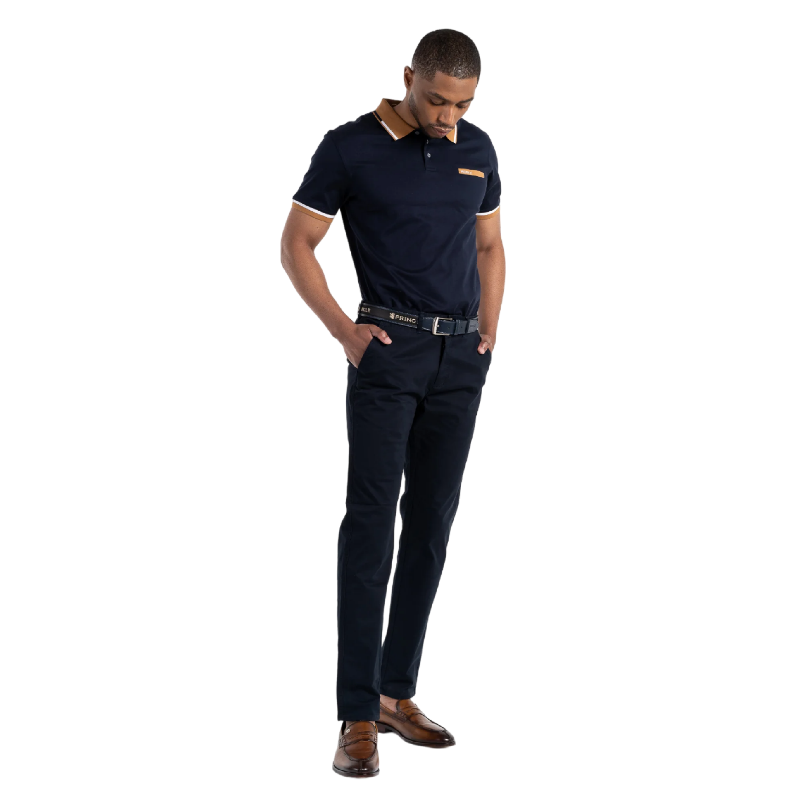 Pringle Navy Tailored Fit Chinos