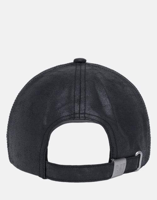 Caterpillar Faux Black Leather Cap