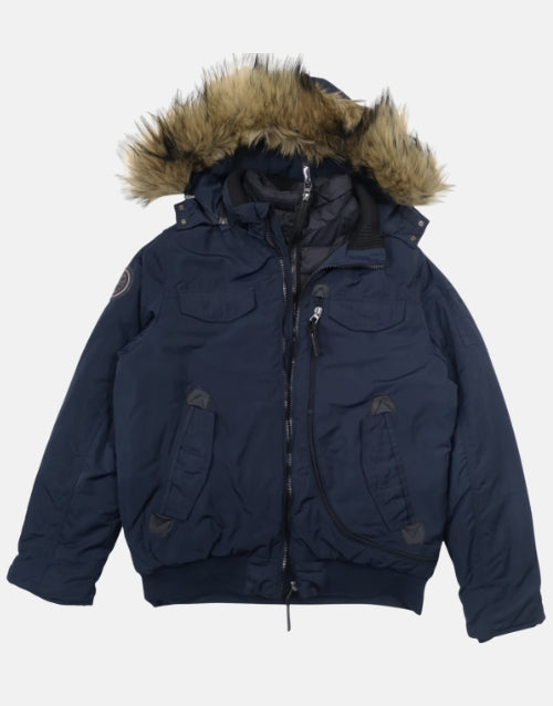 K STAR 7 Omega Fur Navy Jacket