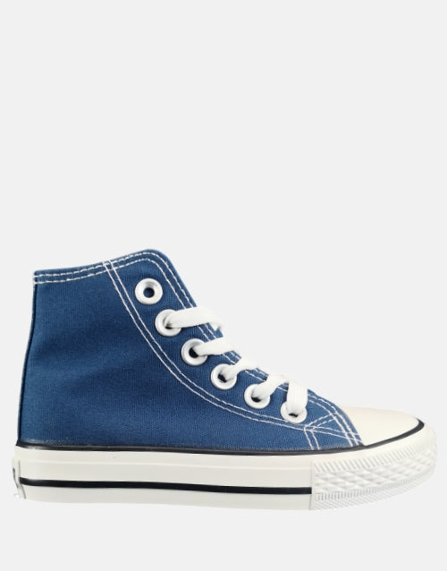 K Star 7 Star Canvas Hi Blue Boys Sneaker