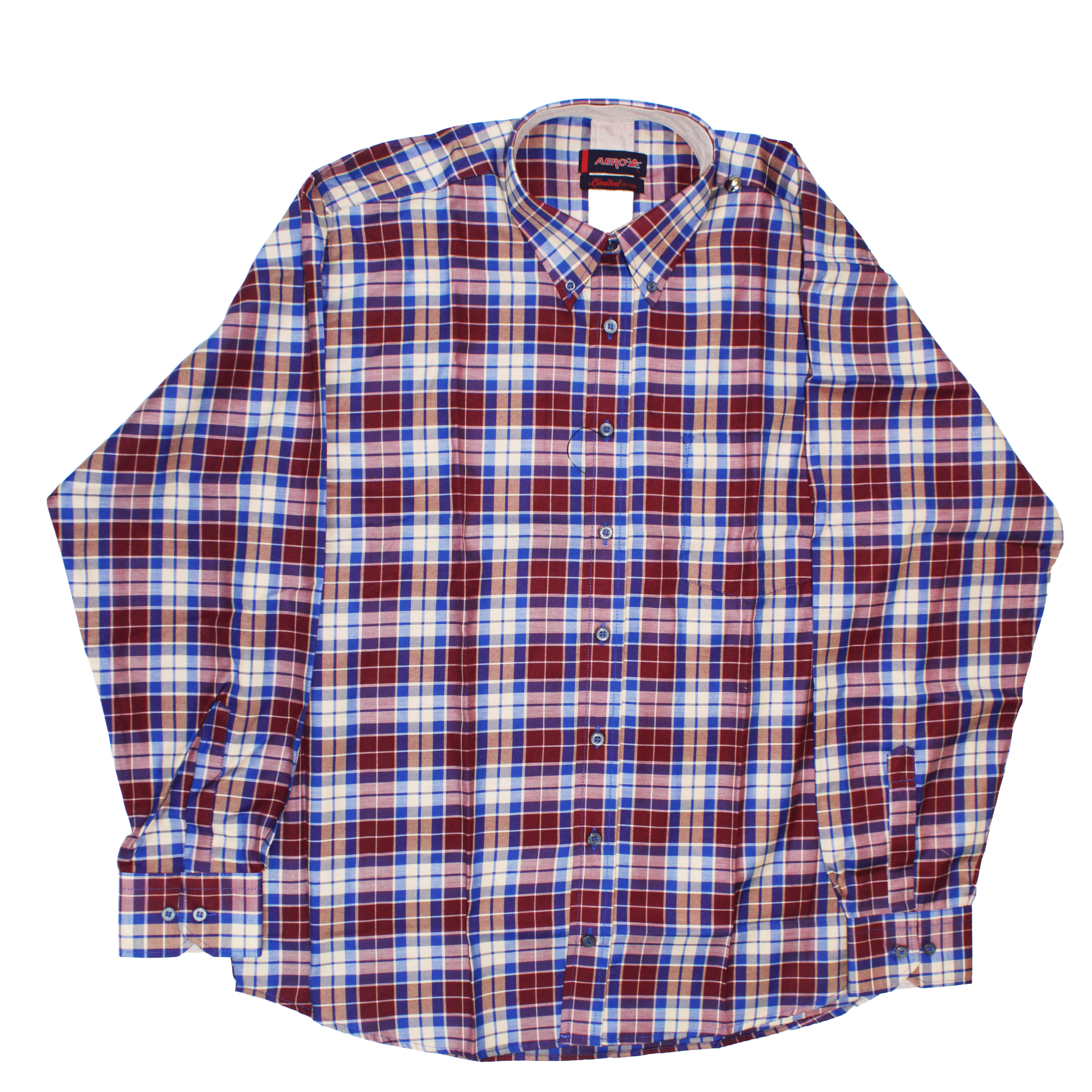 AERO LS Check Burgundy Shirt