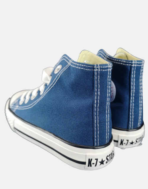 K Star 7 Star Canvas Hi Blue Boys Sneaker