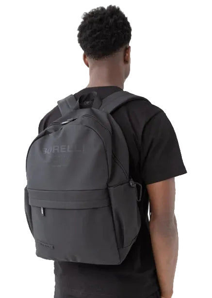 Borelli Black Alberto Rubberised Skin Touch PU Backpack
