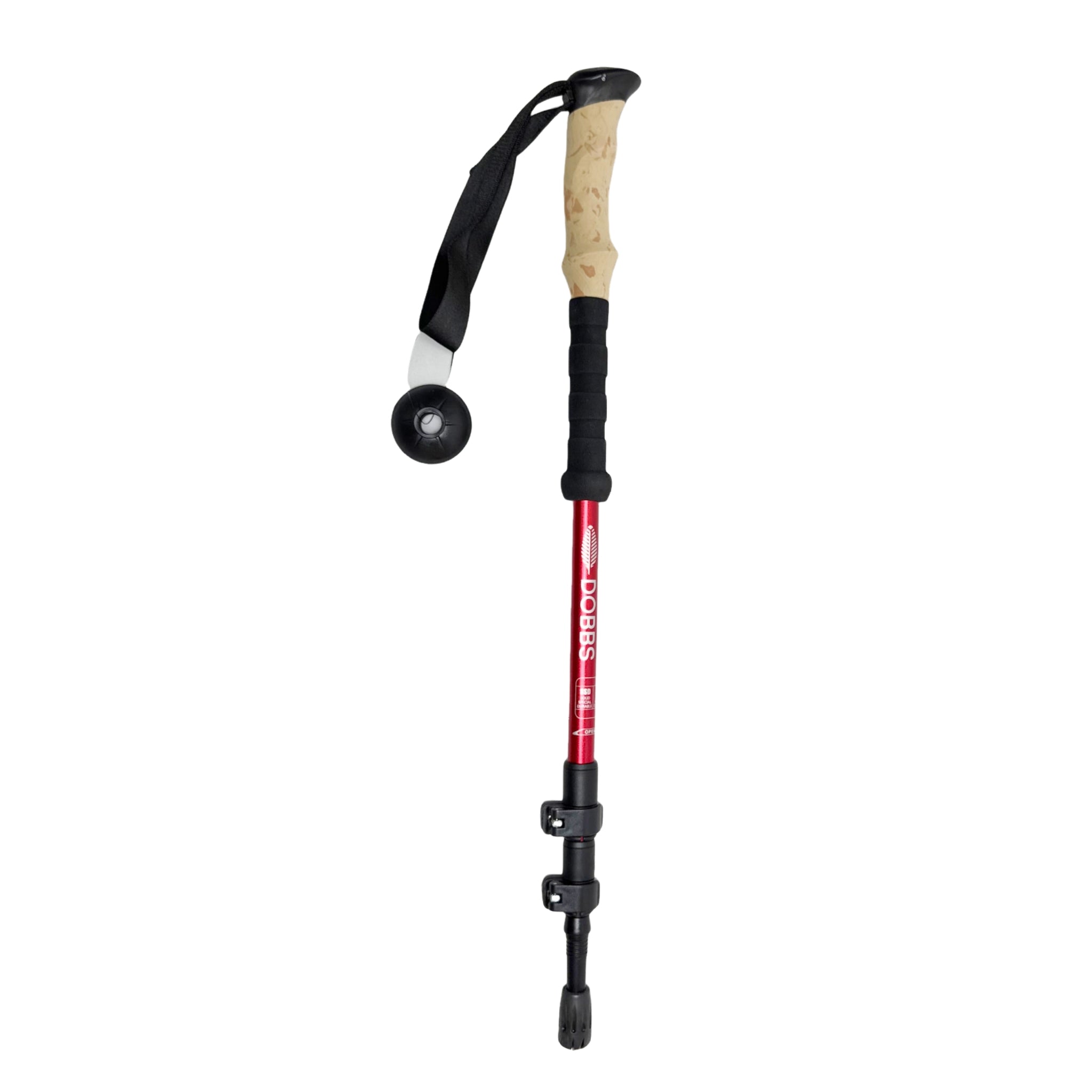 DOBBS Red Trekking Long Adjustable Stick