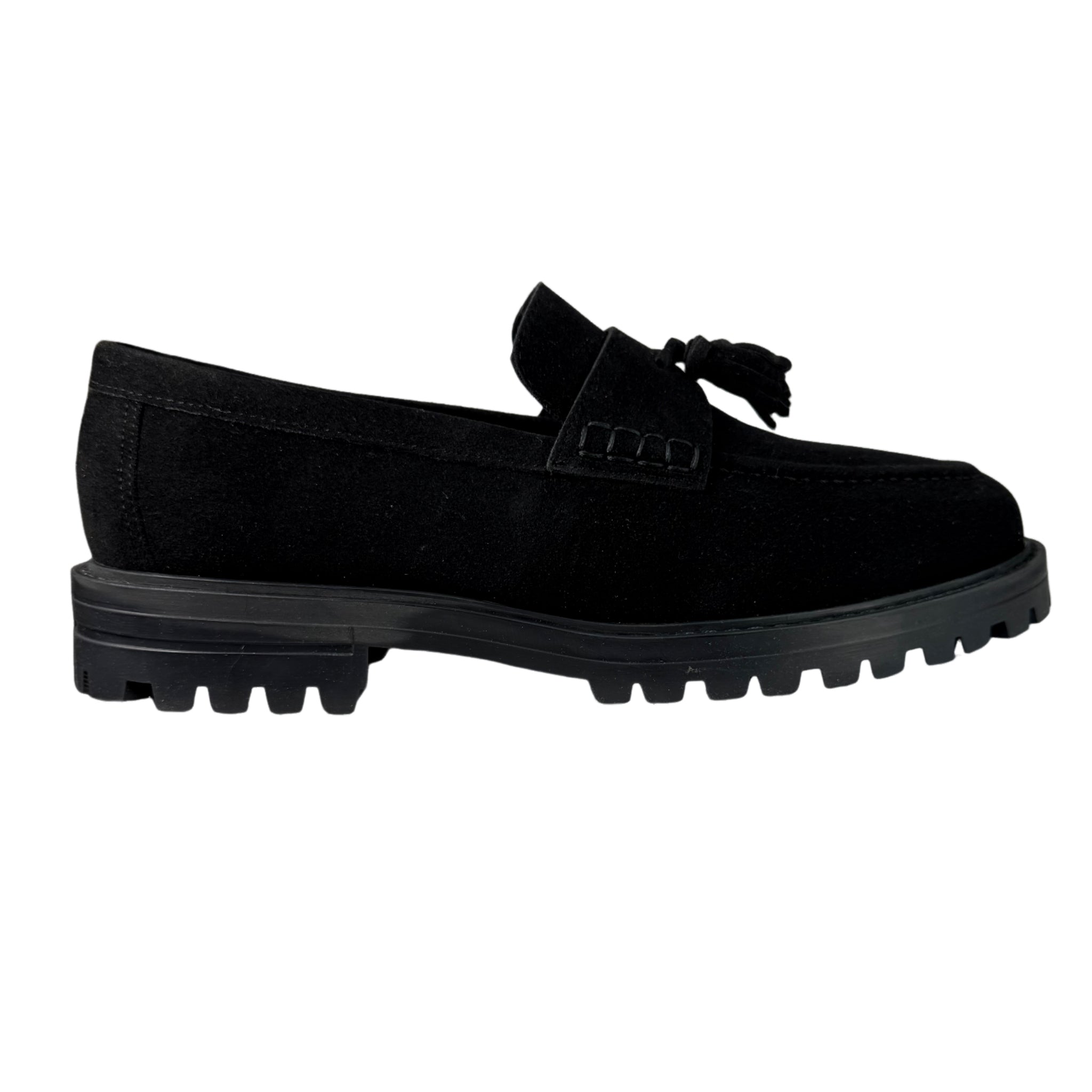Filo Black Suede Tassel Moccasin