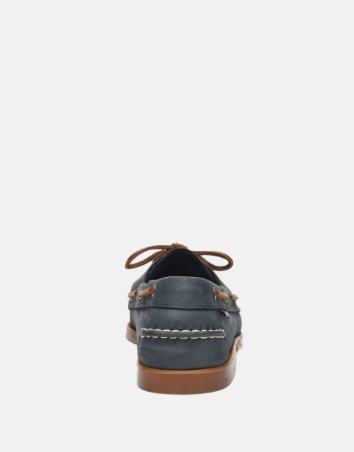 SEBAGO Navy & Tan Leather Boat Shoes for Men