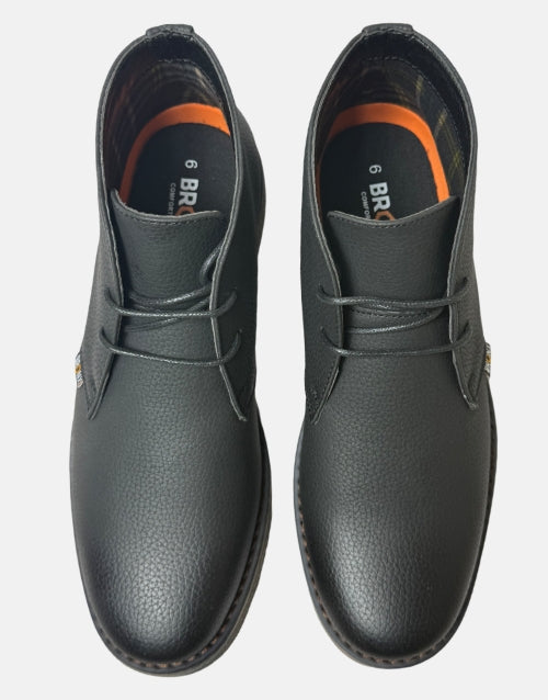 Bronx Grain Leather Kent Black Boot