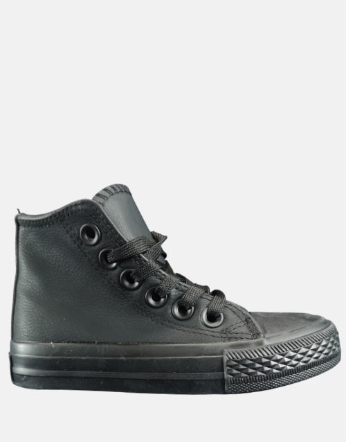 K Star 7 Hi Leather Black Mono Boys Sneaker