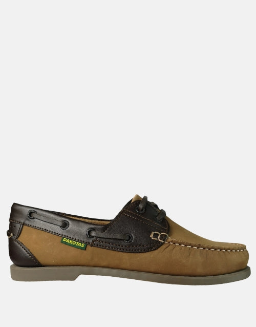 Dakotas Tan/Choc Docksiders Boat Shoe