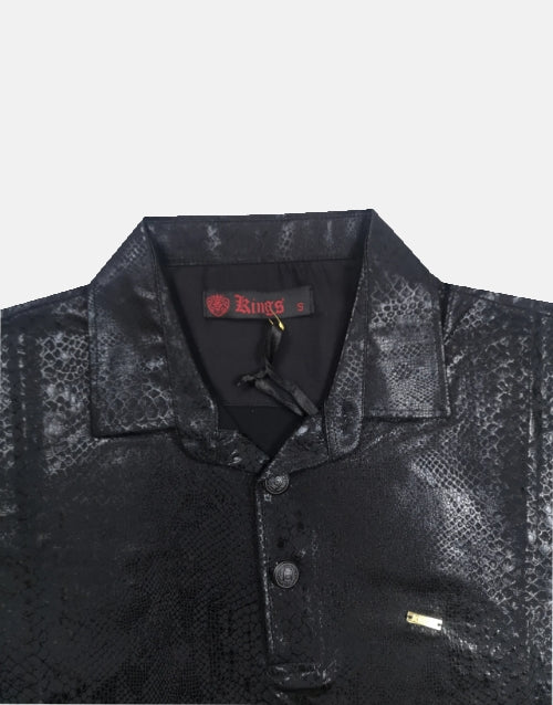 Kings Snake Leather Black SS Golf Shirt
