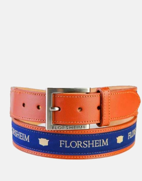Florsheim Tan Blue Leather Belt